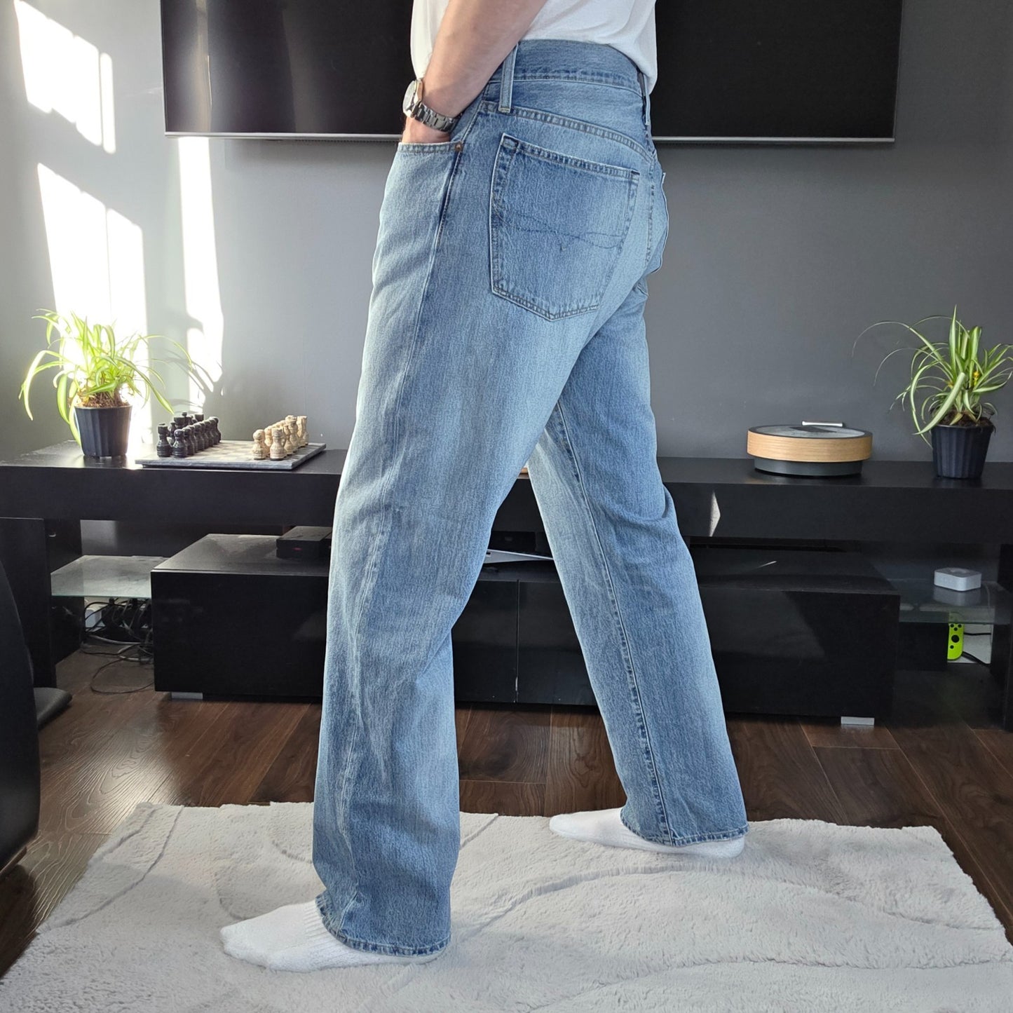 Polo Ralph Lauren Thompson Relaxed Jeans W36 L32 Light Wash Blue Denim