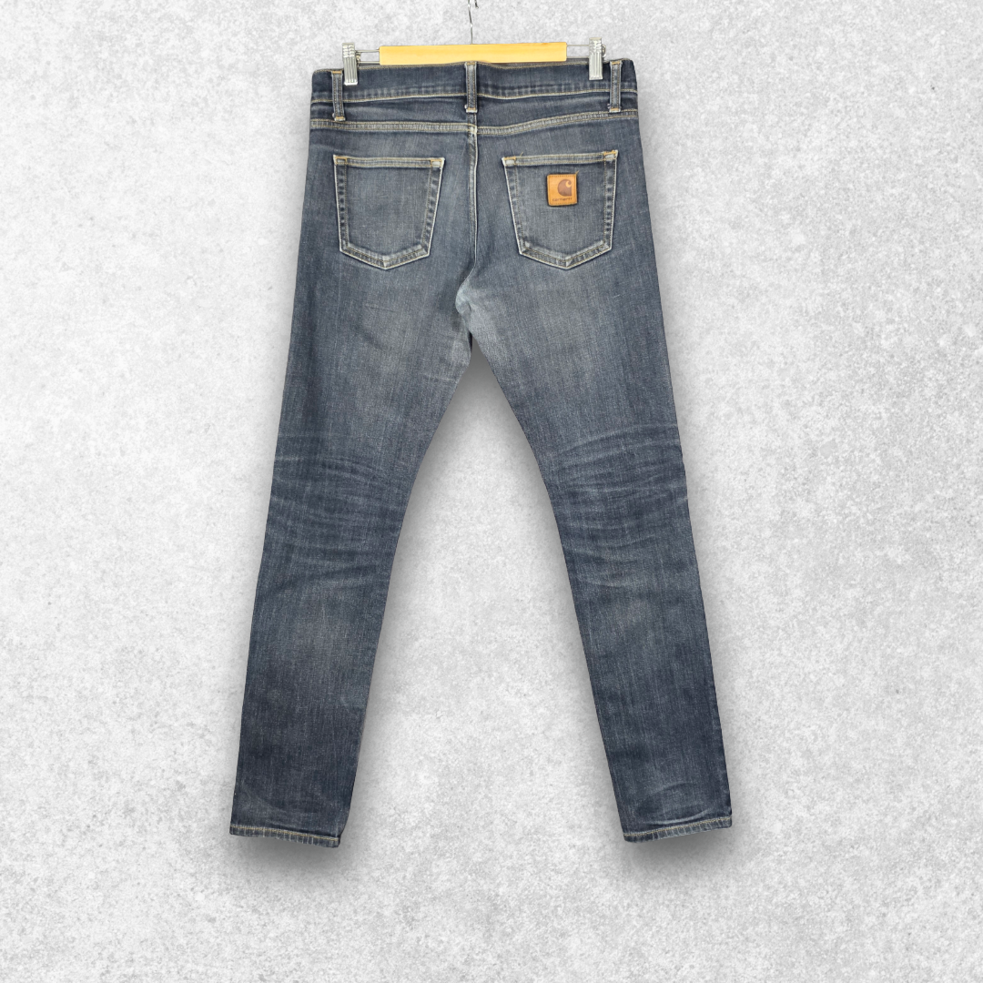 Carhartt WIP Rebel Jeans W32 L32 (31x32 Tag) Skinny Fit Blue Stretch Denim Men’s