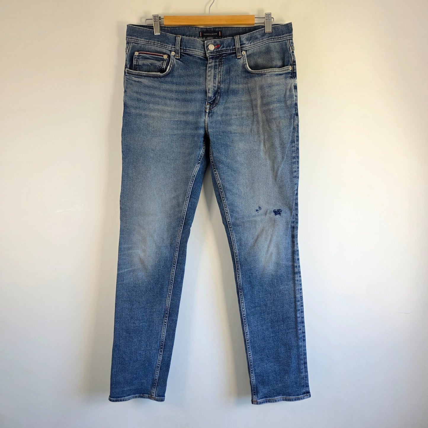 Tommy Hilfiger Denton Jeans W34 L32 Blue Straight Fit Stretch Men's Denim