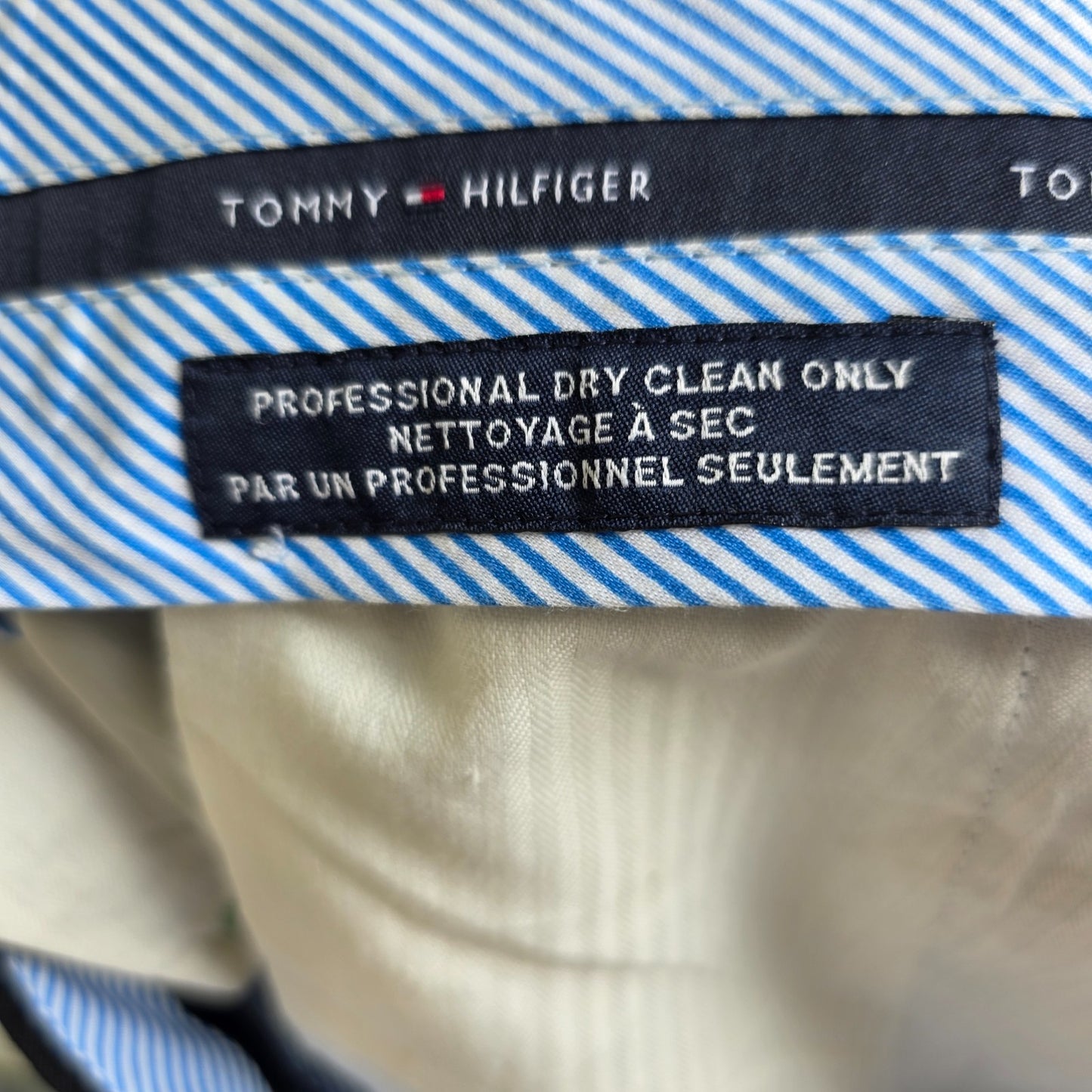 Tommy Hilfiger Men’s Wool Dress Trousers W36 L32 Black Smart Tailored Formal