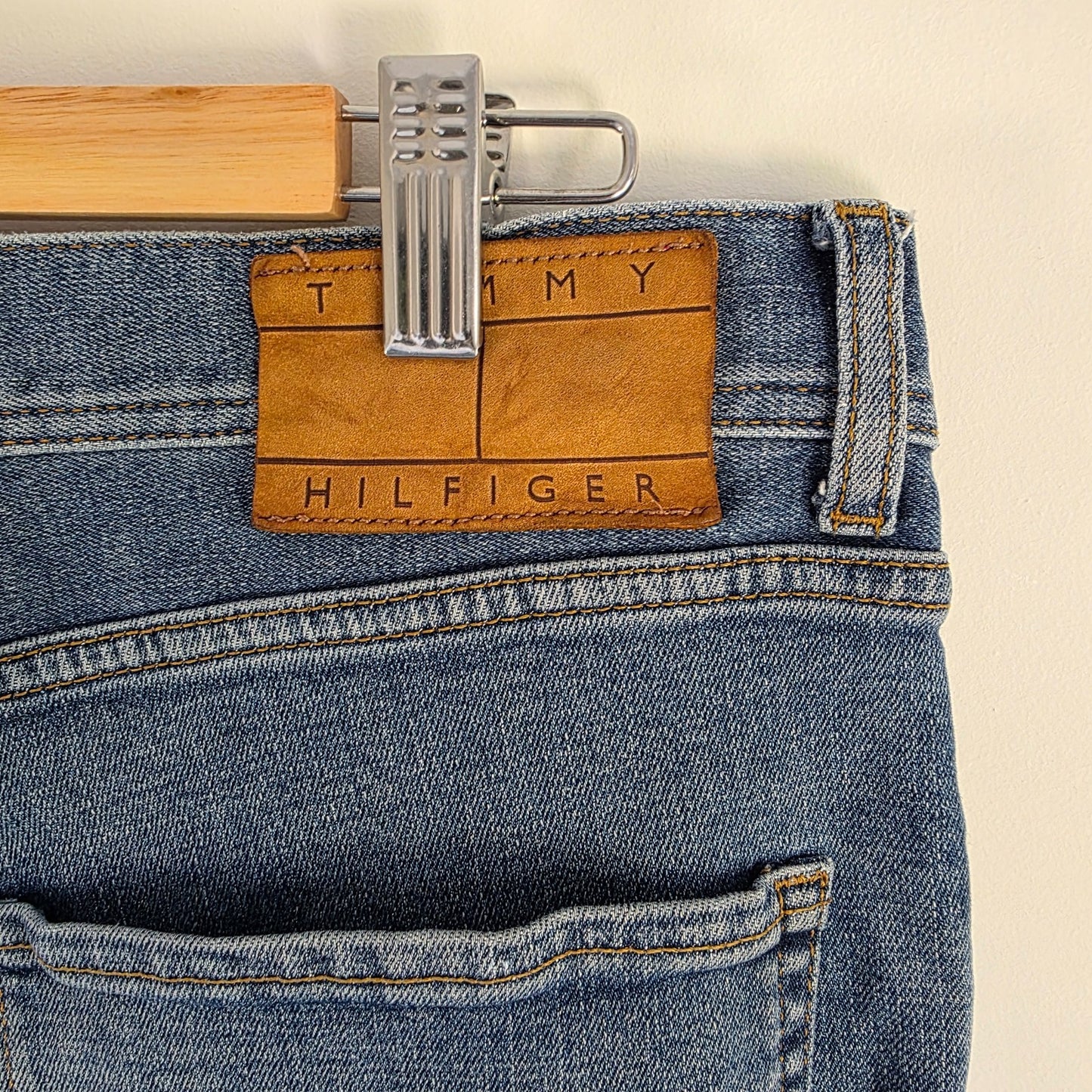 Tommy Hilfiger Denton Jeans W34 L32 Blue Straight Fit Stretch Men's Denim