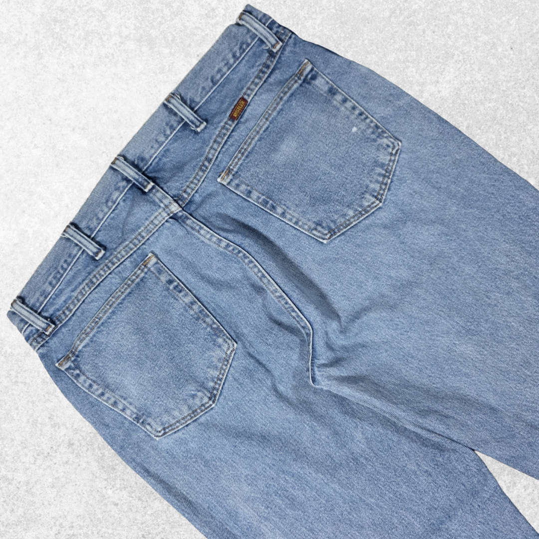 Rustler Jeans W36 L30 Blue Straight Fit Denim Mens Wrangler Workwear
