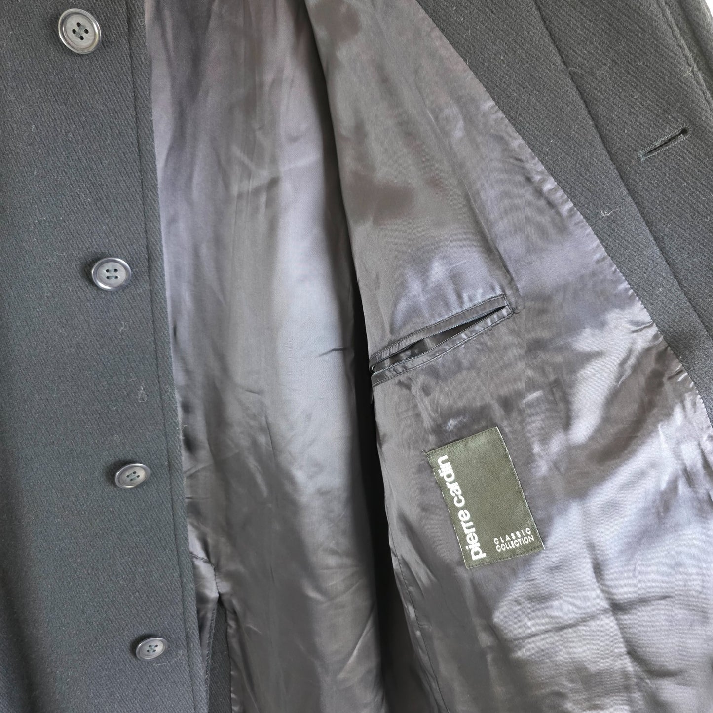 Pierre Cardin Coat Men’s M Wool Blend Blue Overcoat Smart Classic Jacket