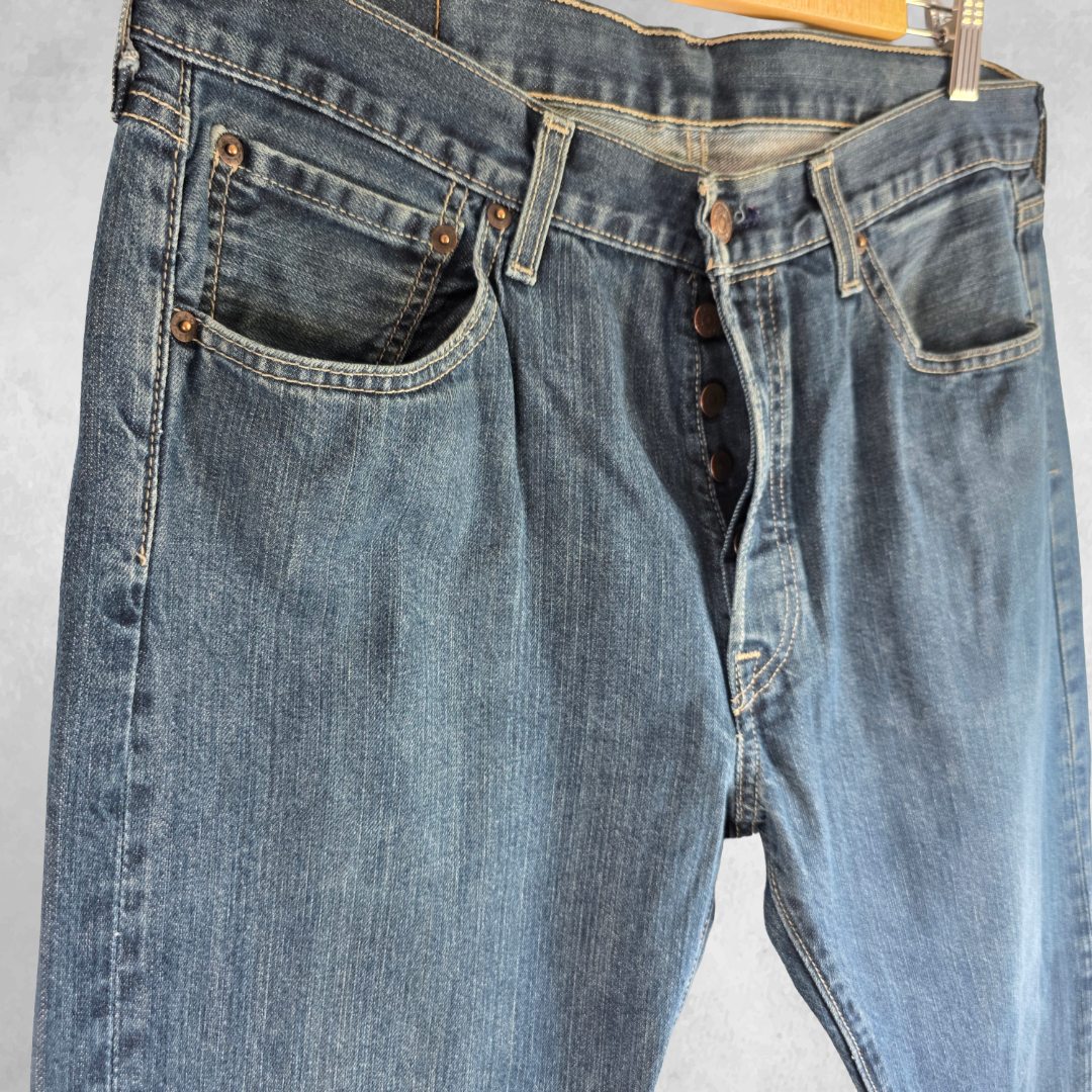 Levi’s 501 Jeans Men’s W33 L30 Blue Straight Leg Denim Button Fly
