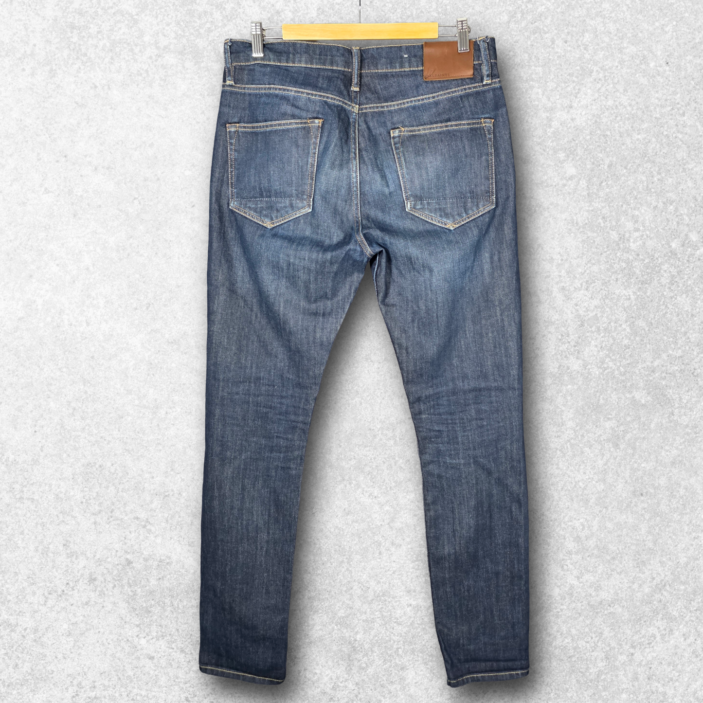 AllSaints REX Slim Jeans W32 Blue Stretch Denim Men’s Tapered Made in Turkey