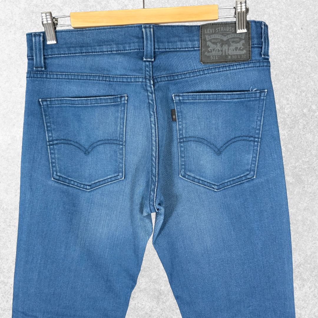 Levi’s 511 Slim Jeans W30 L31.5 Blue Stretch Men’s Slim Fit Denim