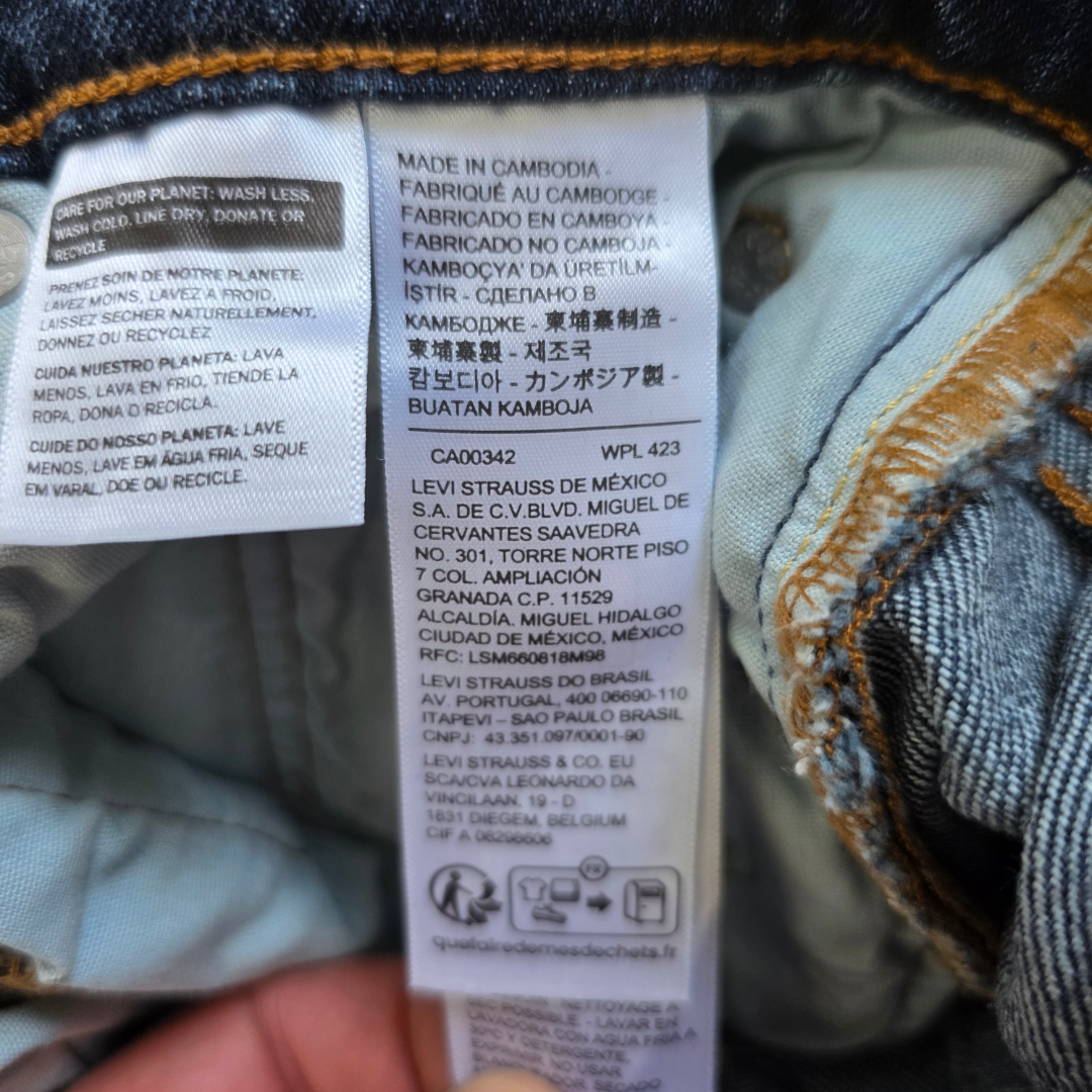 Levi’s 501 Jeans Women’s W26 L30 Blue Straight Mid Rise Contrast Stitch