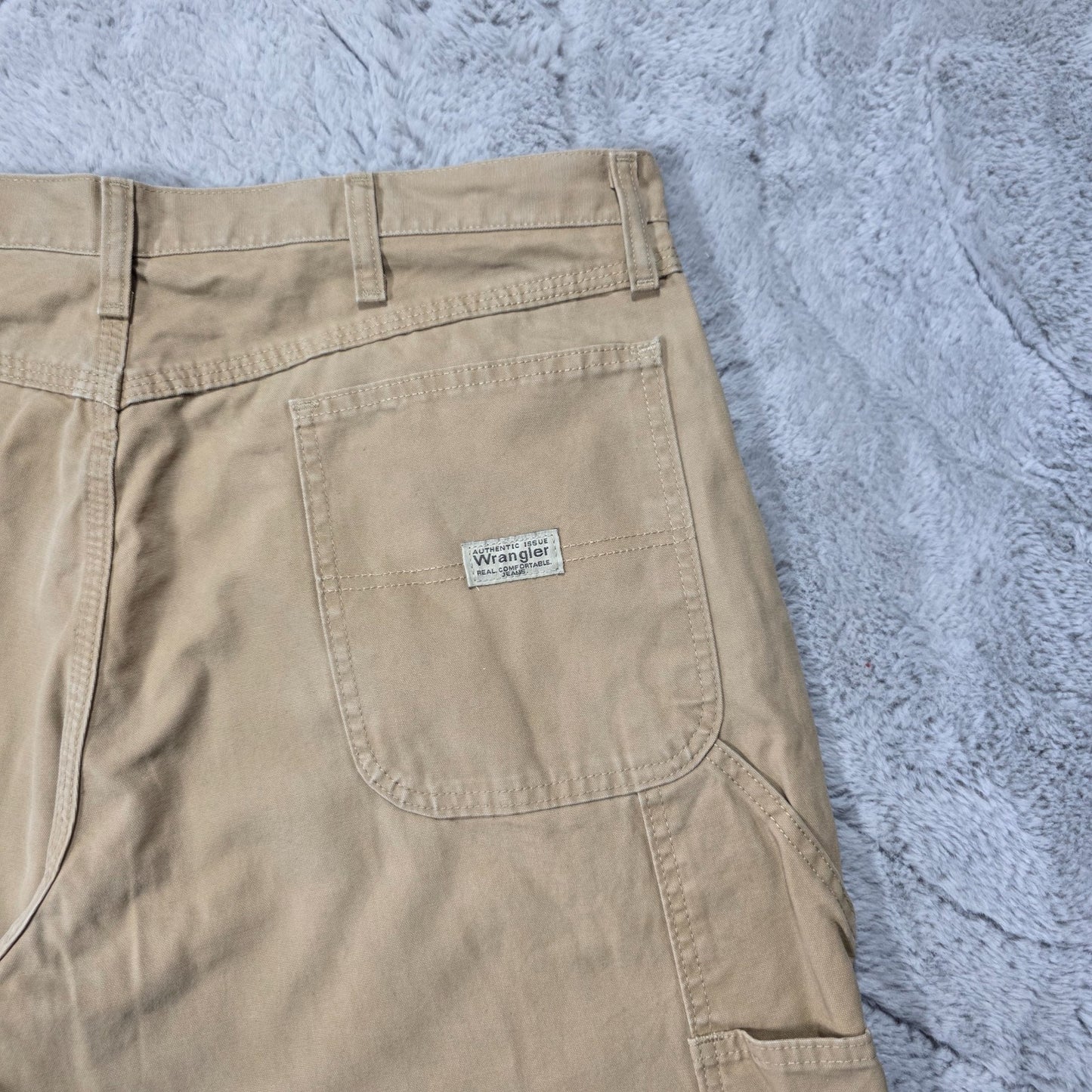 Wrangler Carpenter Jeans Men’s W38 L32 Beige Straight Workwear Utility