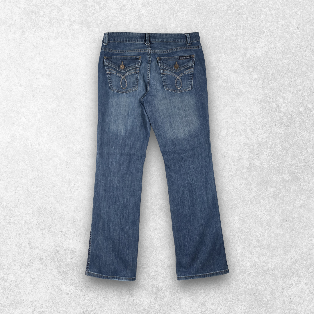 Calvin Klein Y2K Women’s Bootcut Jeans W31 L31 Blue Stretch Denim Mid Rise