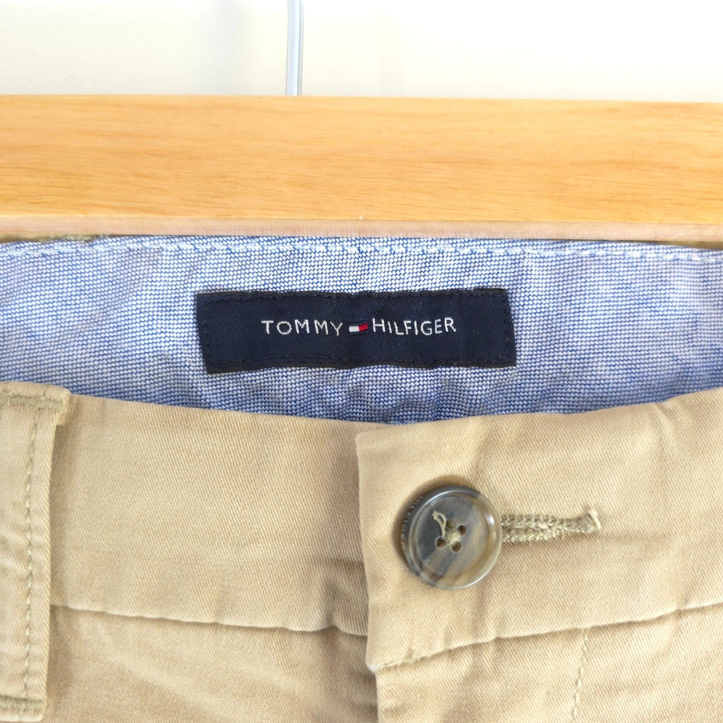 Tommy Hilfiger Chino Trousers W33 L31 Beige Smart Casual Preppy Stretch