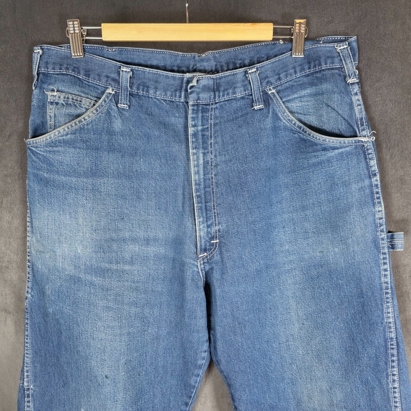Vintage Dickies Carpenter Jeans Men’s W37 L30 Blue Cotton Relaxed Fit Made USA