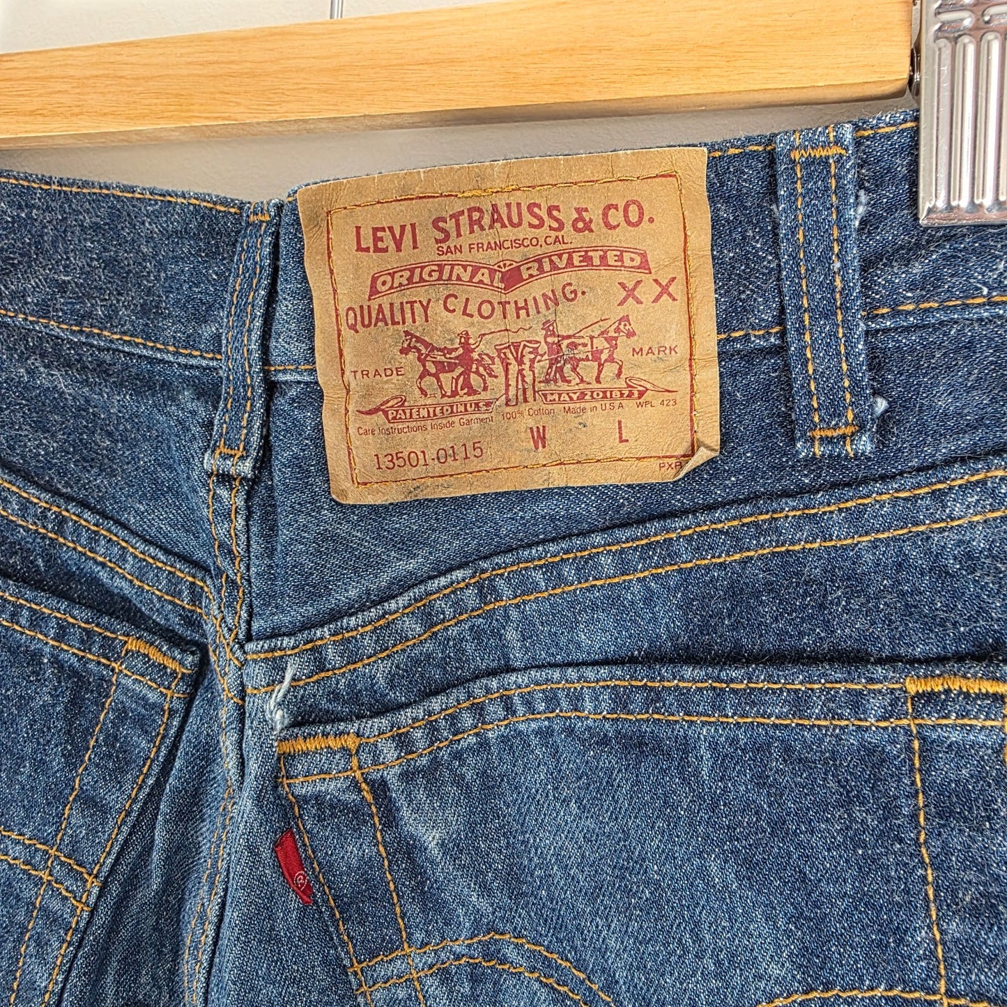 Levi’s 501 Jeans Women’s W24 L31 Blue USA Made Straight Leg Vintage Distressed