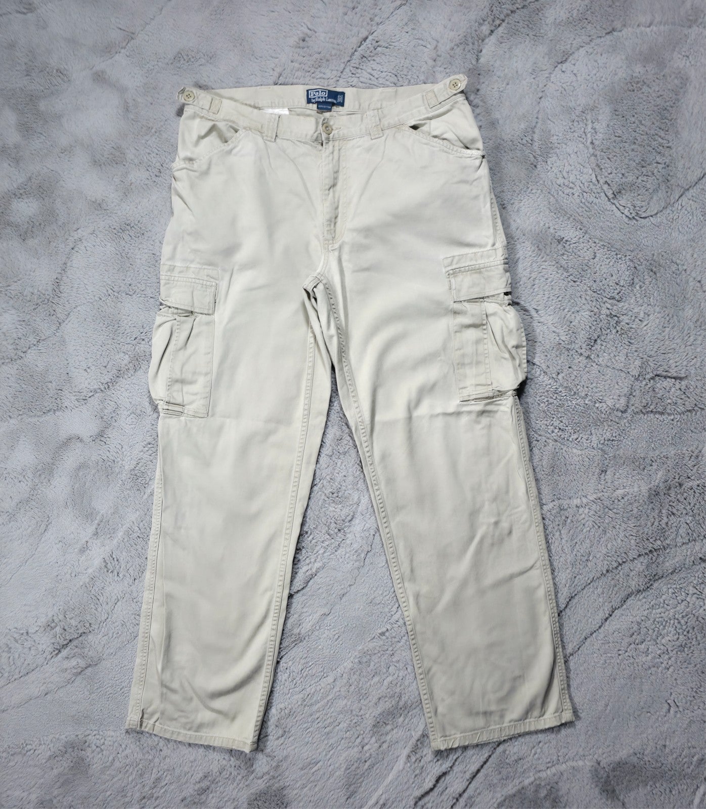 Polo Ralph Lauren Cargo Trousers Beige W36 L32 Men’s Cotton Utility Workwear