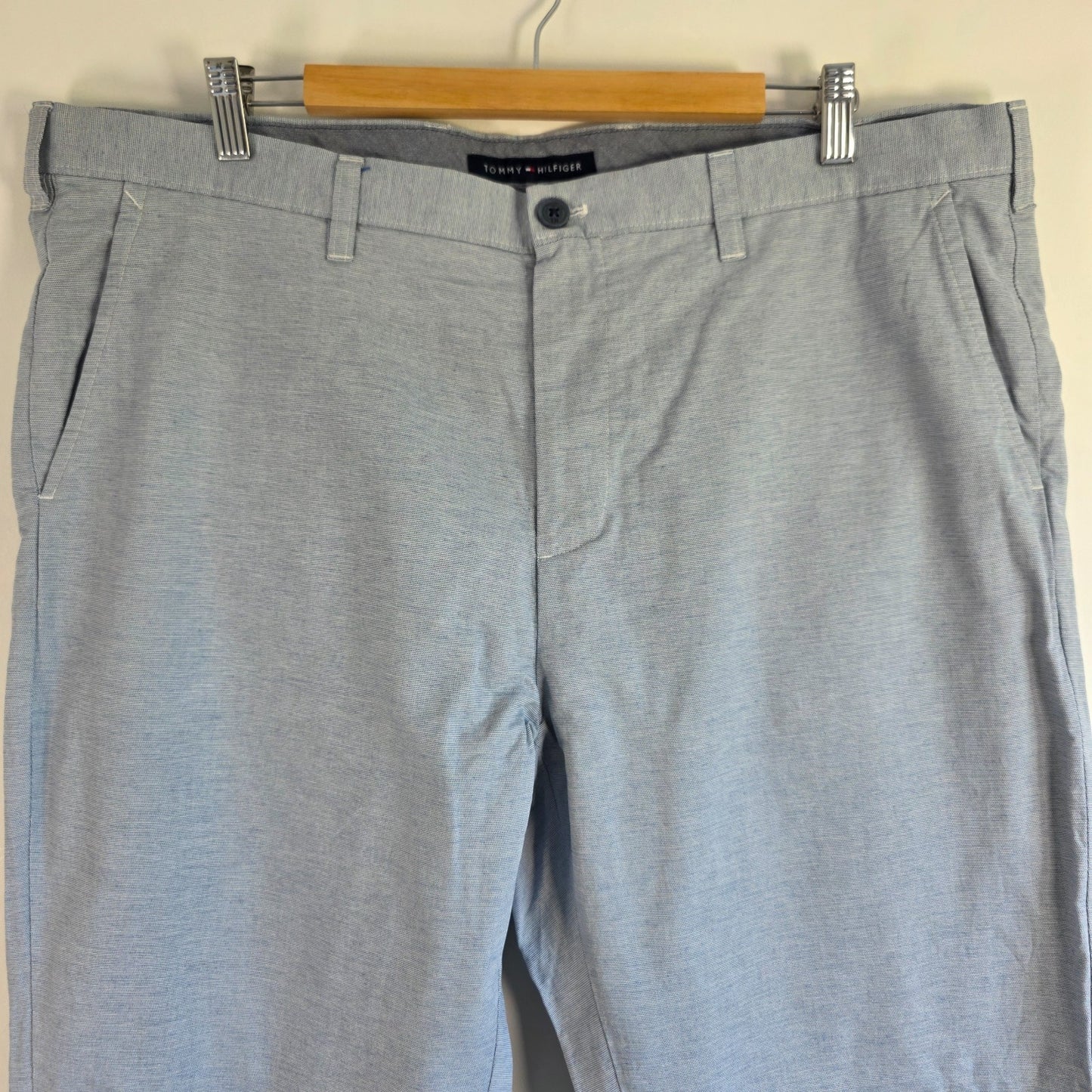 Tommy Hilfiger Chinos W40 L30 Grey Men's Straight Cotton Trousers