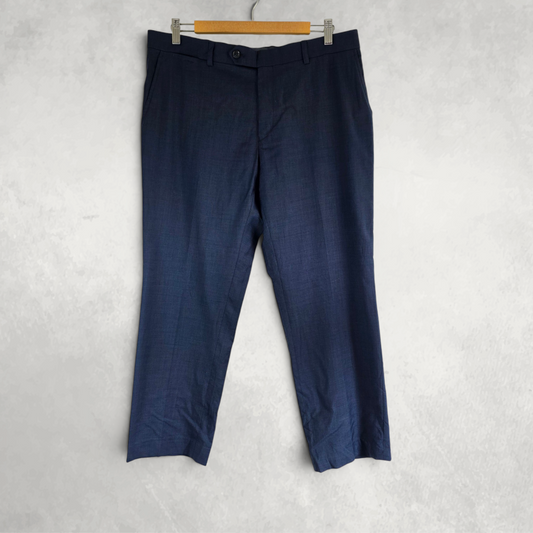 Tommy Hilfiger Men’s Wool Blend Dress Trousers Blue Smart Formal W34 L27.5