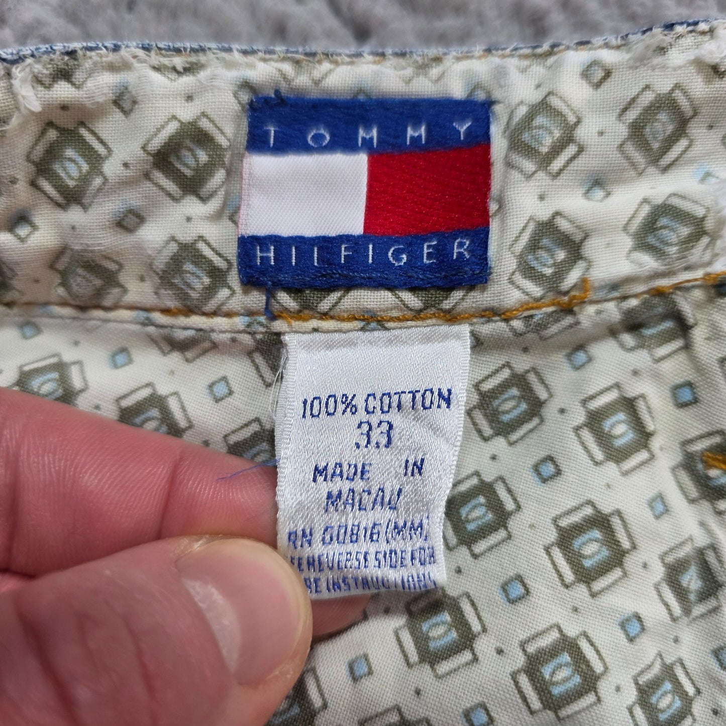 Tommy Hilfiger Vintage Y2K Blue Denim Jeans W32 L34 Made in Macau 100% Cotton