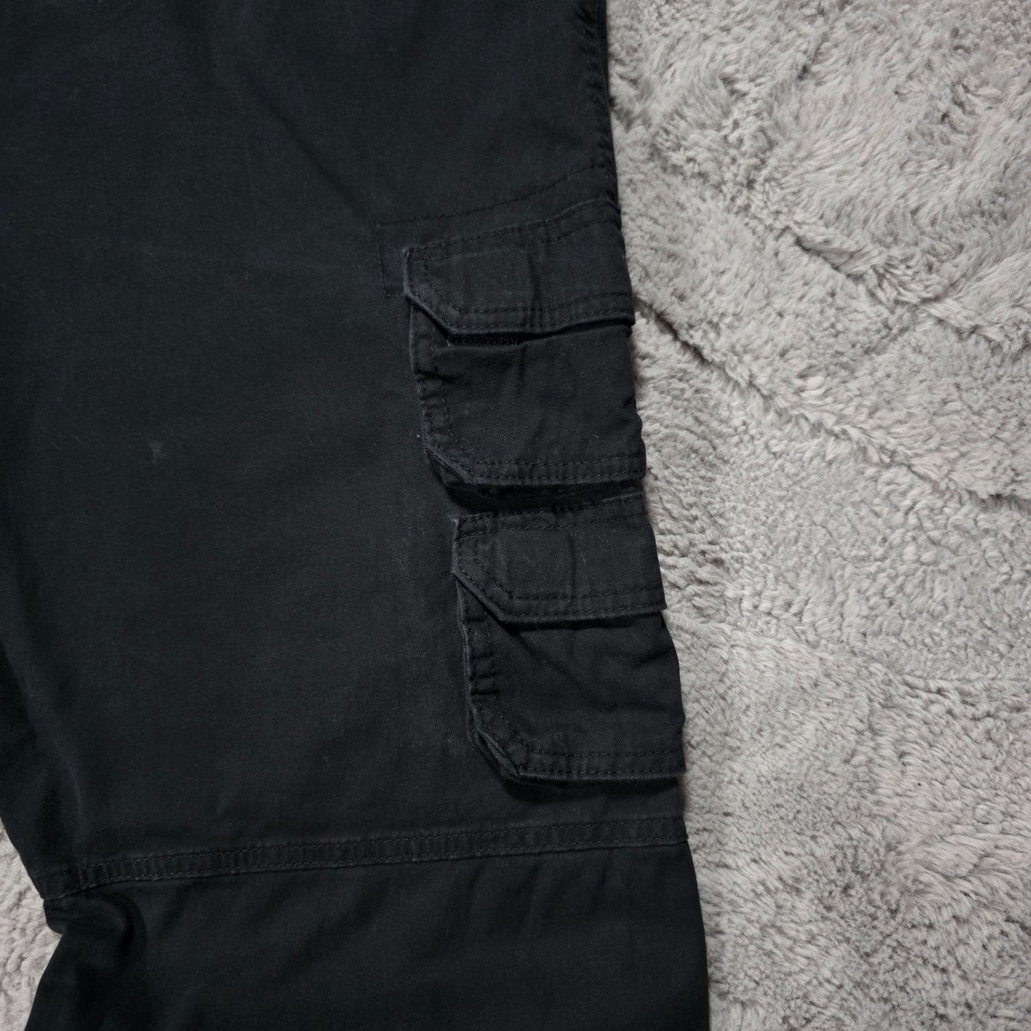 Wrangler Cargo Trousers Black W40 L30 Men’s Regular Taper 98% Cotton Workwear