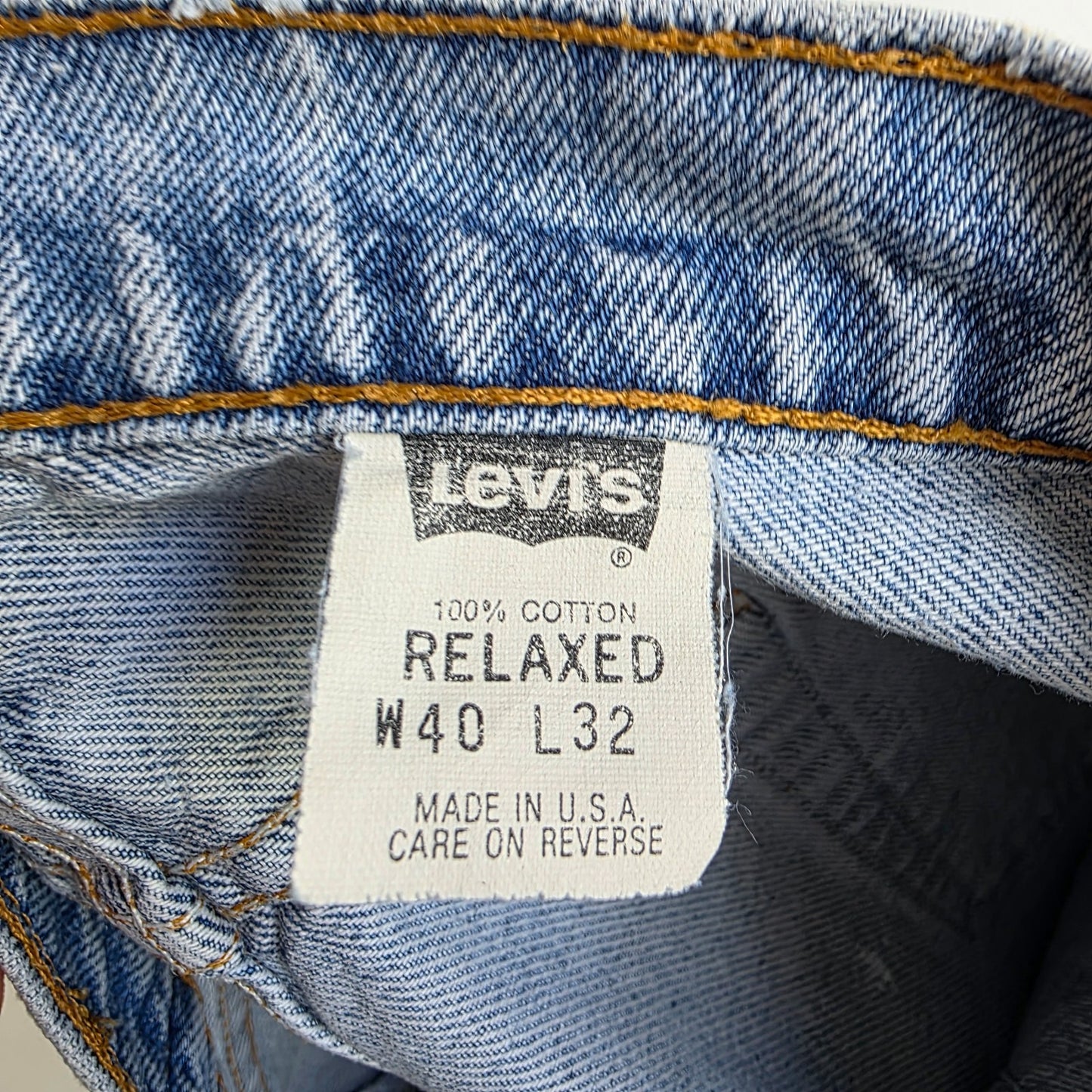Levi’s Vintage Orange Tab Jeans W40 L32 Relaxed Fit USA Made Blue Denim