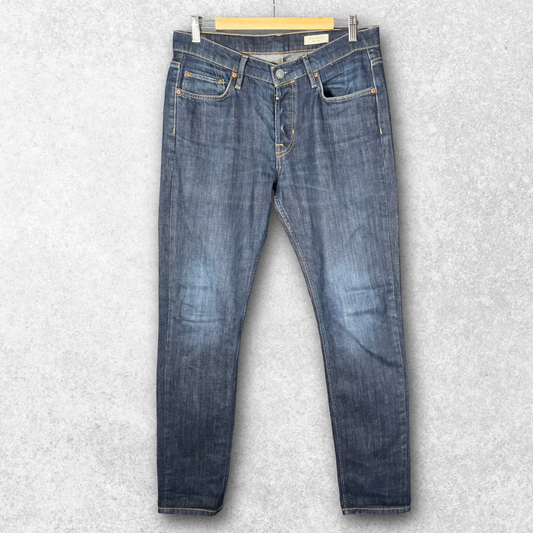 AllSaints REX Slim Jeans W32 Blue Stretch Denim Men’s Tapered Made in Turkey