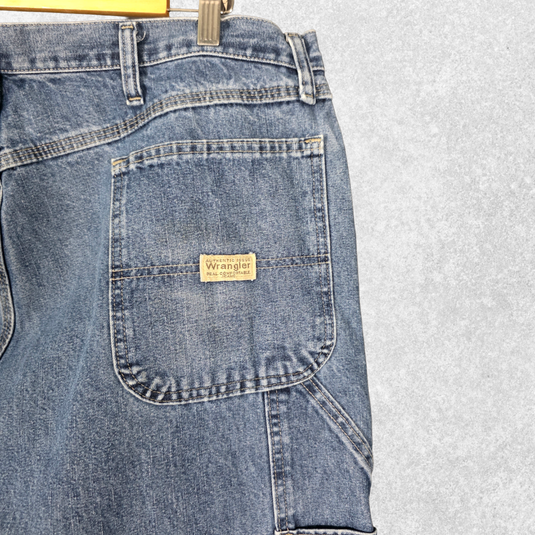 Wrangler Carpenter Jeans W40 L30 Relaxed Fit Blue Workwear Denim Men’s