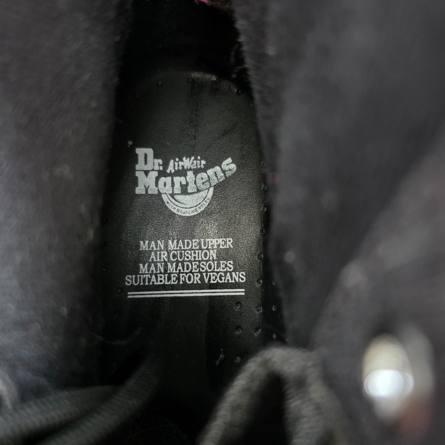 Dr Martens Vegan Castel Boots UK 3 EU 36 Grey 8 Eye Lace Up Grunge Punk