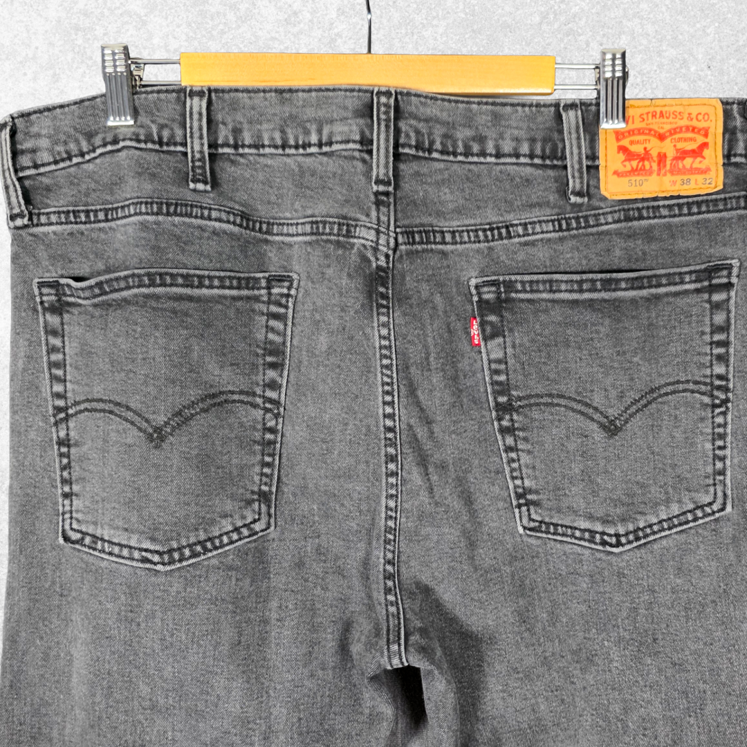 Levi’s 510 Skinny Jeans W38 L31 Washed Black Stretch Denim Men’s (W38 L32 Tag)