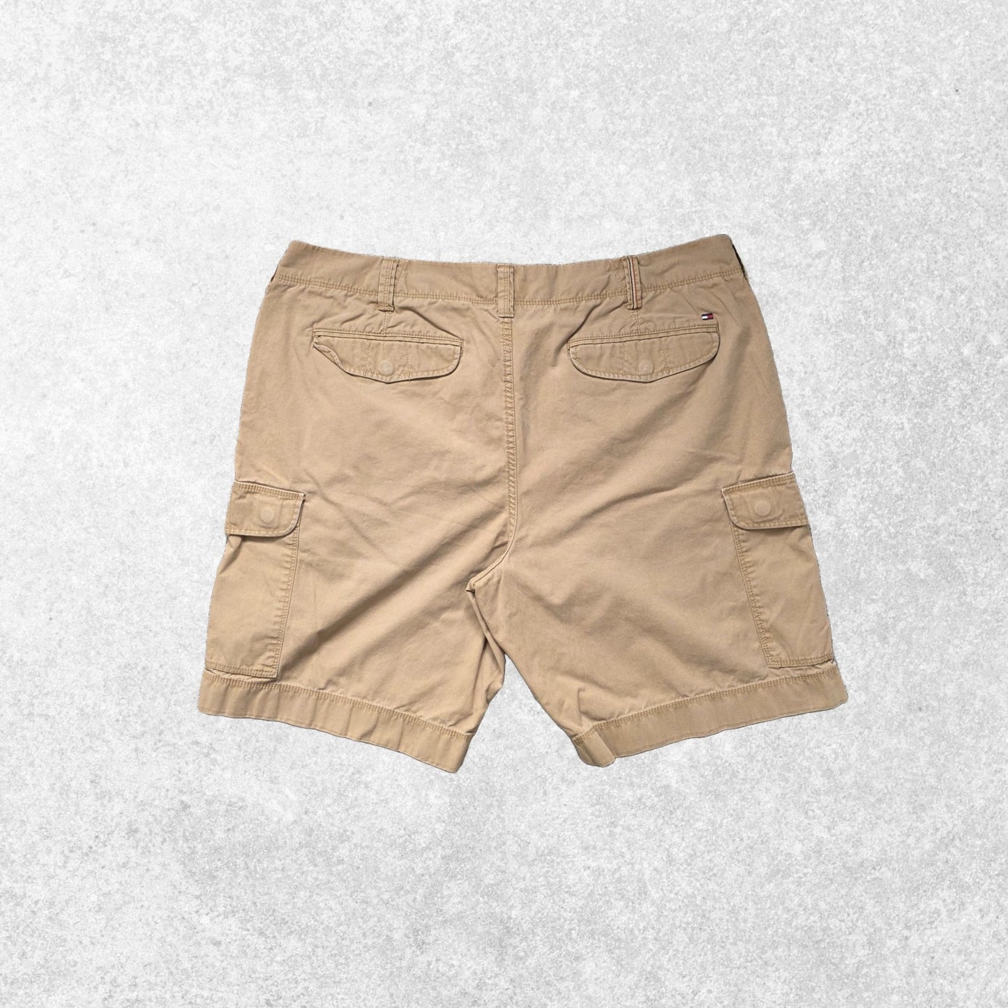 Tommy Hilfiger Beige Cargo Shorts W40 Mens 100% Cotton Summer Utility Pockets