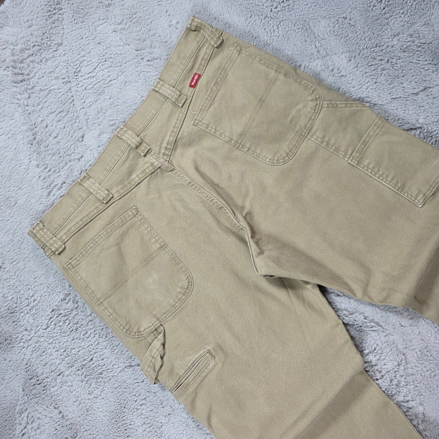 Wrangler Carpenter Trousers Beige Men’s W38 L32 Straight Leg Workwear Utility