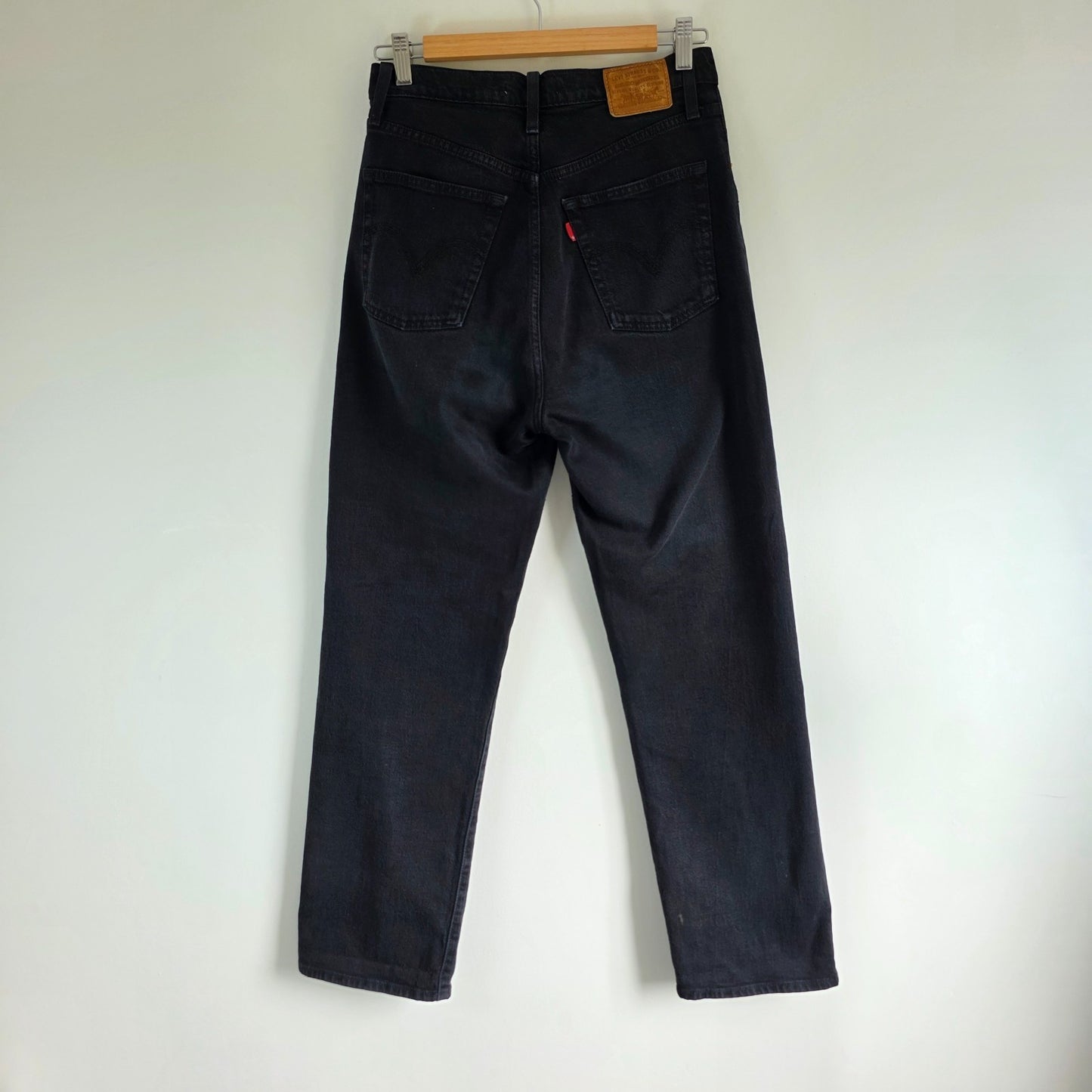Levi's Ribcage Straight Jeans W27 L29 Black High Rise Women's Denim Y2K Mom Jean