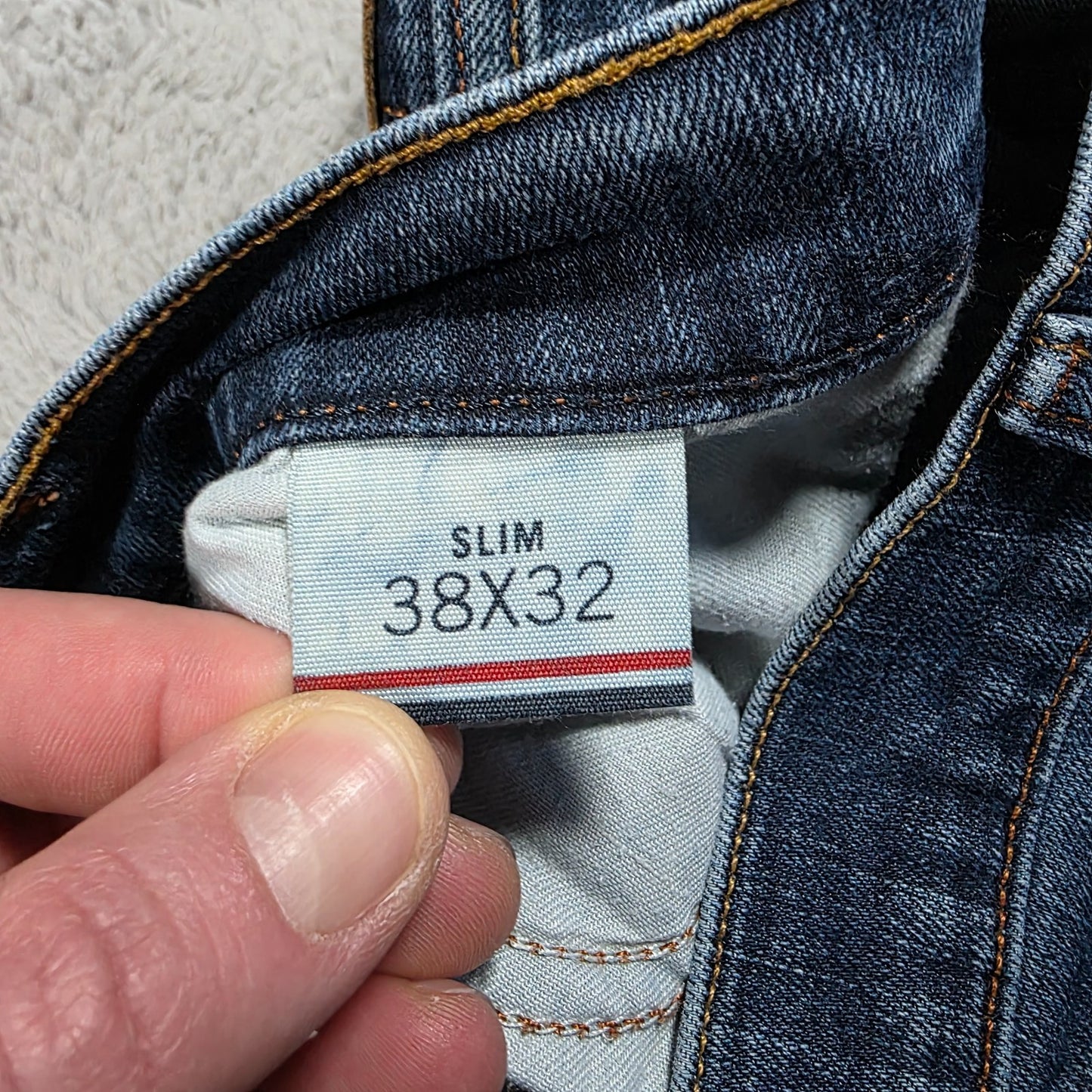 Tommy Hilfiger Slim Blue Denim Jeans W38 L32 Made in Mexico