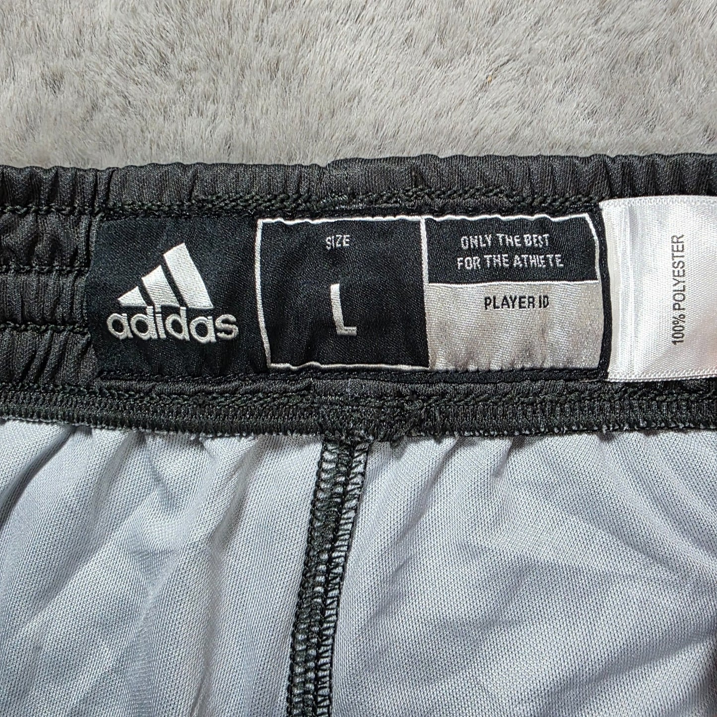 Adidas Player Issue Style Shorts W28 Grey Red White Trim Drawstring Size L 16 CG