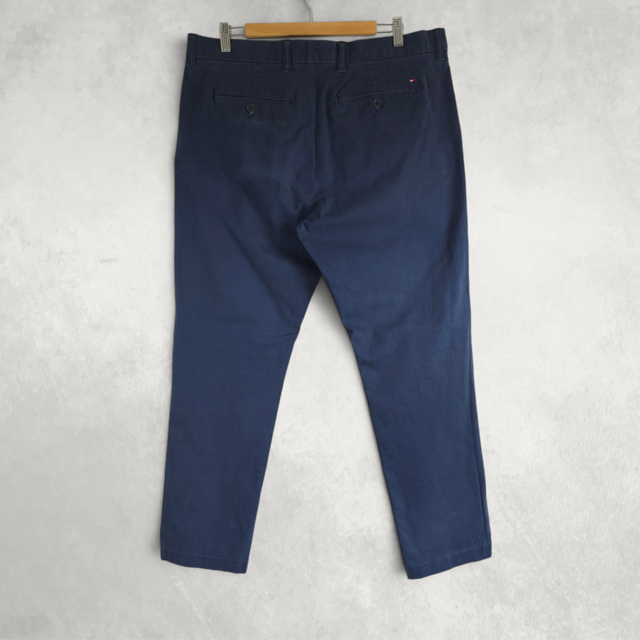 Tommy Hilfiger Chino Trousers W37 L32 Blue Stretch Preppy Smart Casual