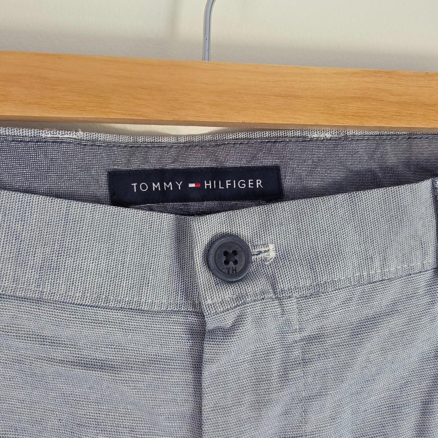 Tommy Hilfiger Chinos W40 L30 Grey Men's Straight Cotton Trousers