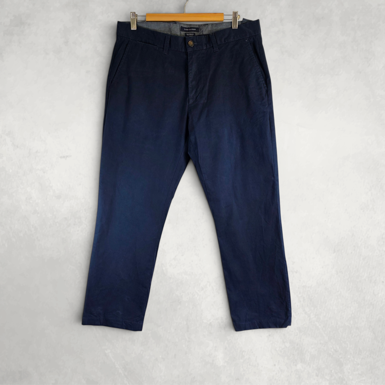 Tommy Hilfiger Chino Trousers W34 L28 Blue Tailored Fit Smart Casual Preppy