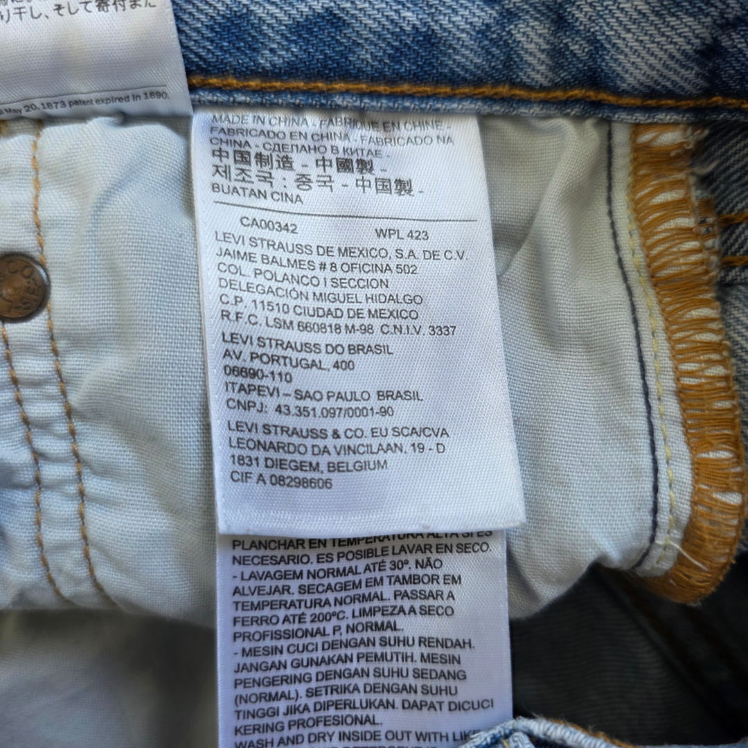 Levis 501 Womens Jeans W26 L26 Blue Straight Leg Denim Button Fly High Rise