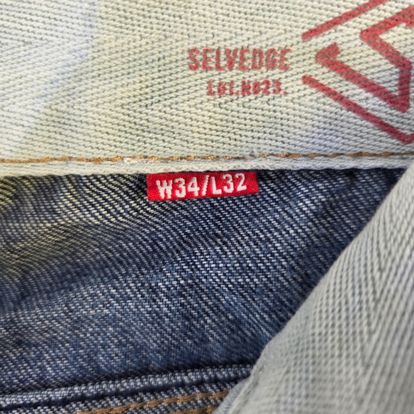 Superdry Copper Label Selvedge Jeans W34 L32 Blue Slim Taper Italian Tailored