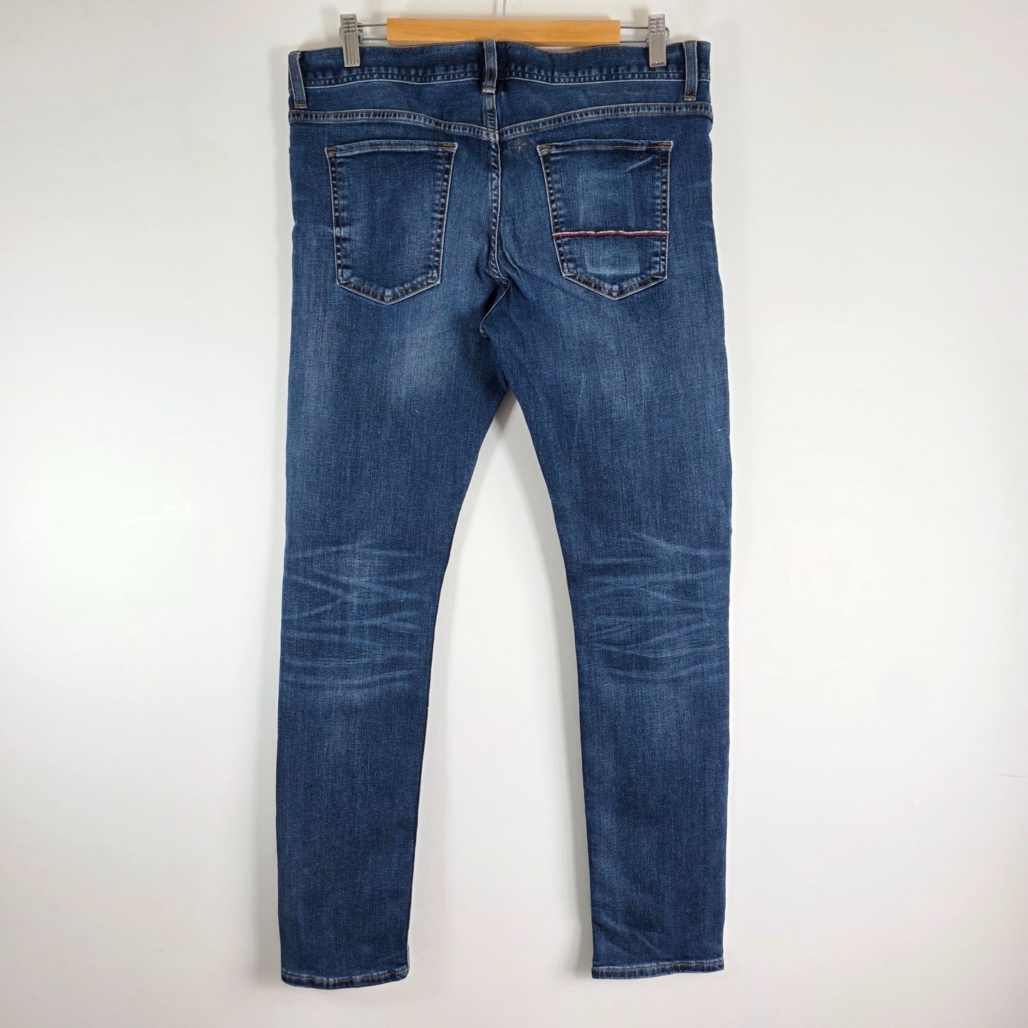 Tommy Hilfiger Leyton Jeans W34 L32 Blue Extra Slim Stretch Men's Denim TH Flex