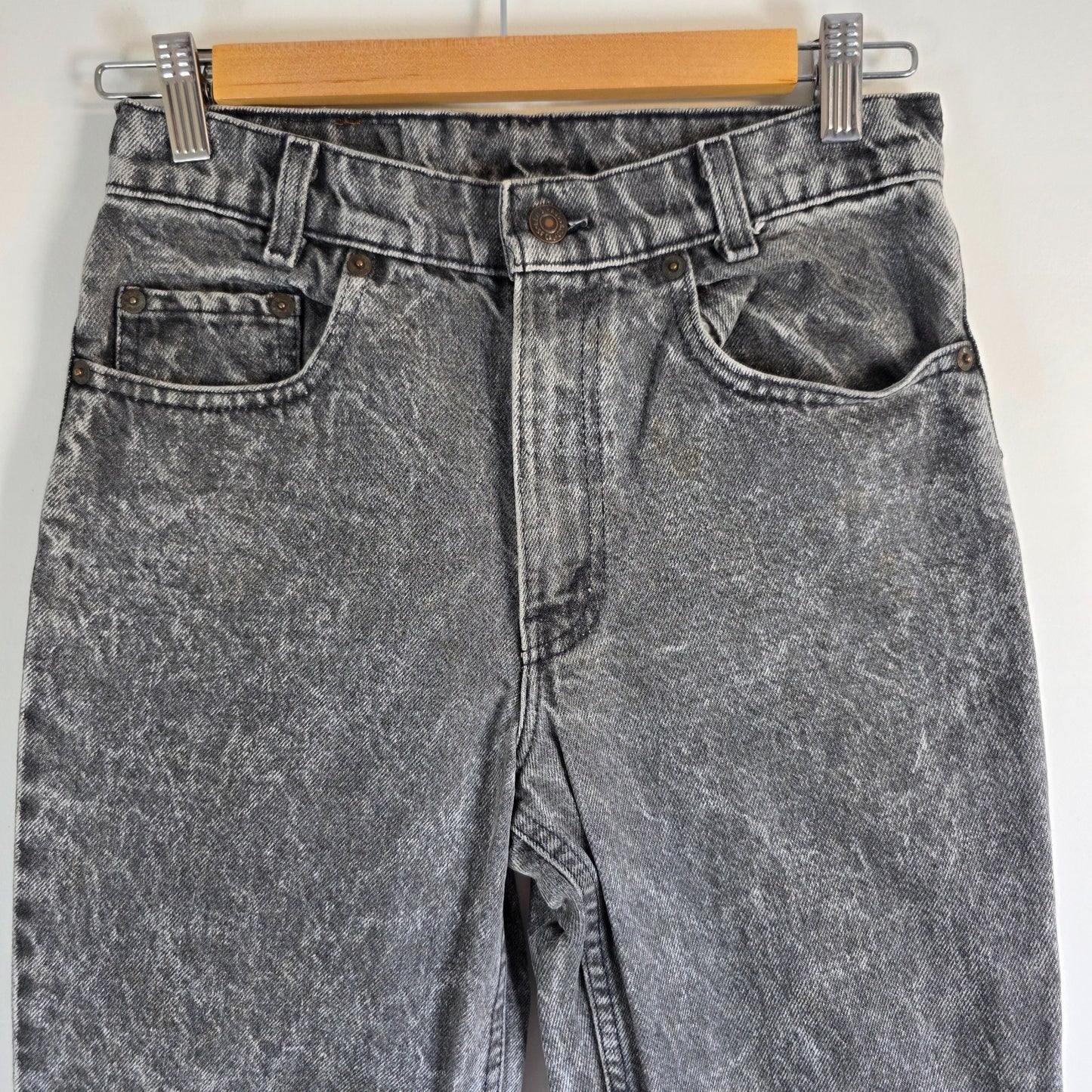 Levi’s 7505 Student Jeans W27 L31 (W29 L32) Grey Acid Wash Made in USA Vintage