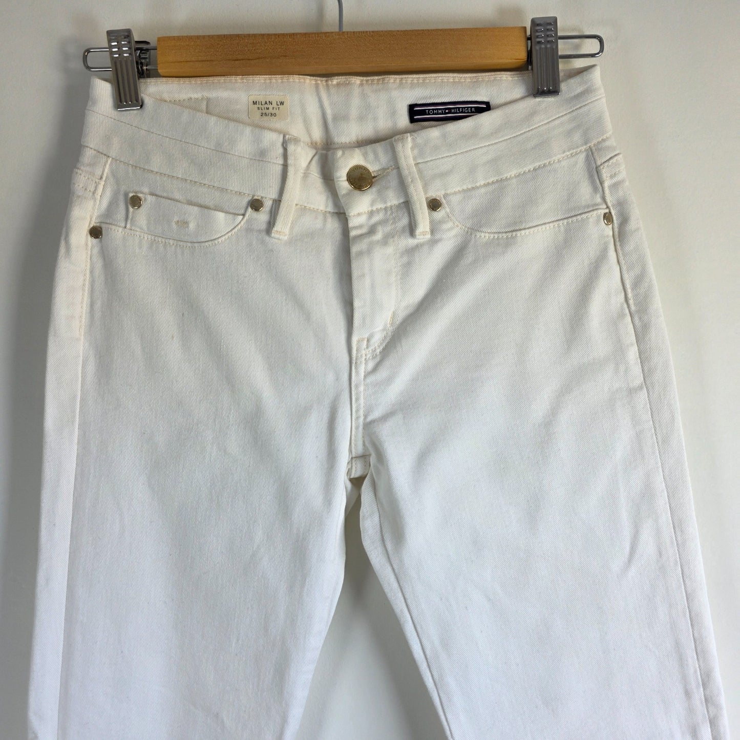 Tommy Hilfiger Women’s Slim Jeans W25 L27 White Stretch Denim Milan Fit