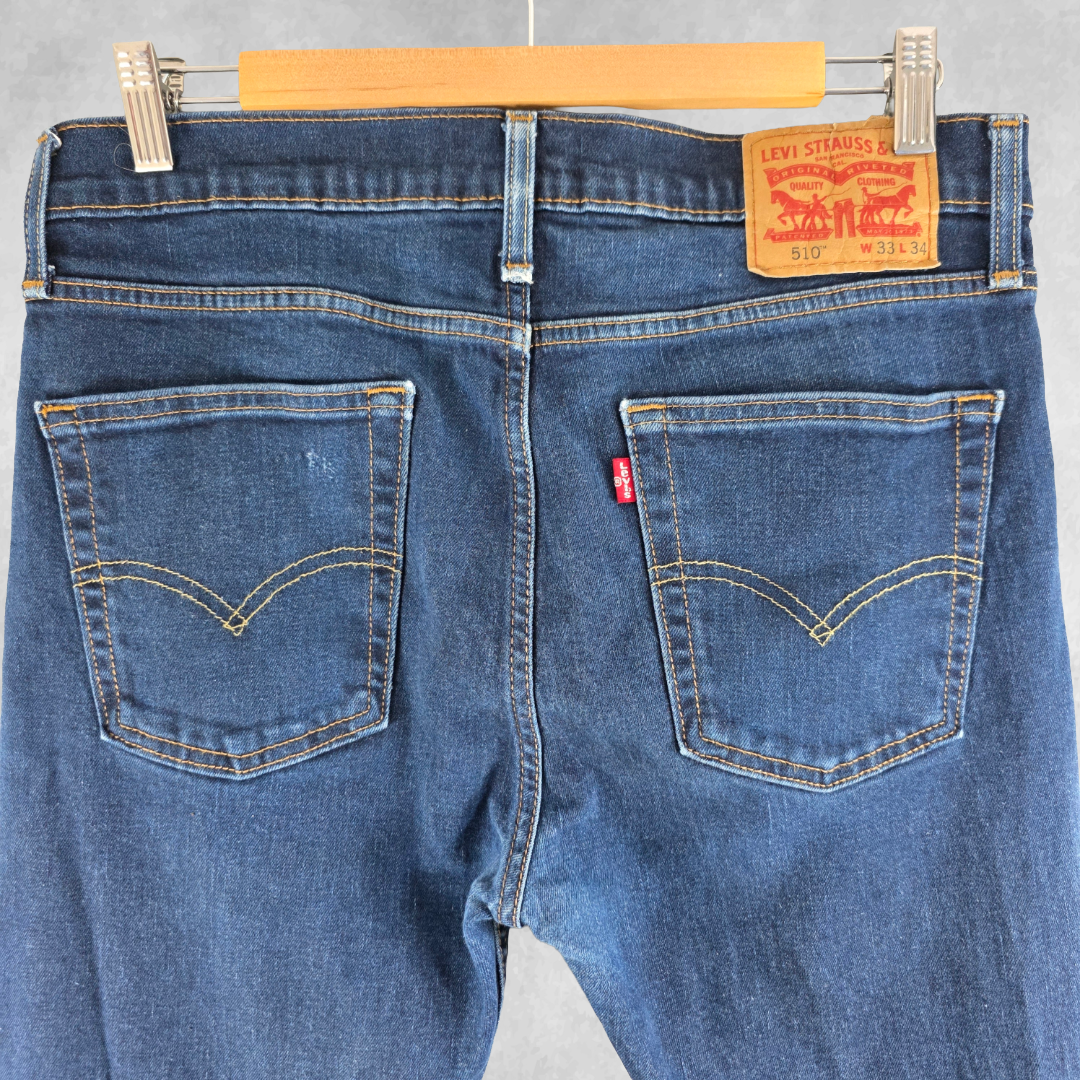Levi’s 510 Skinny Jeans W33 L32 Blue Stretch Denim Men’s Slim Fit