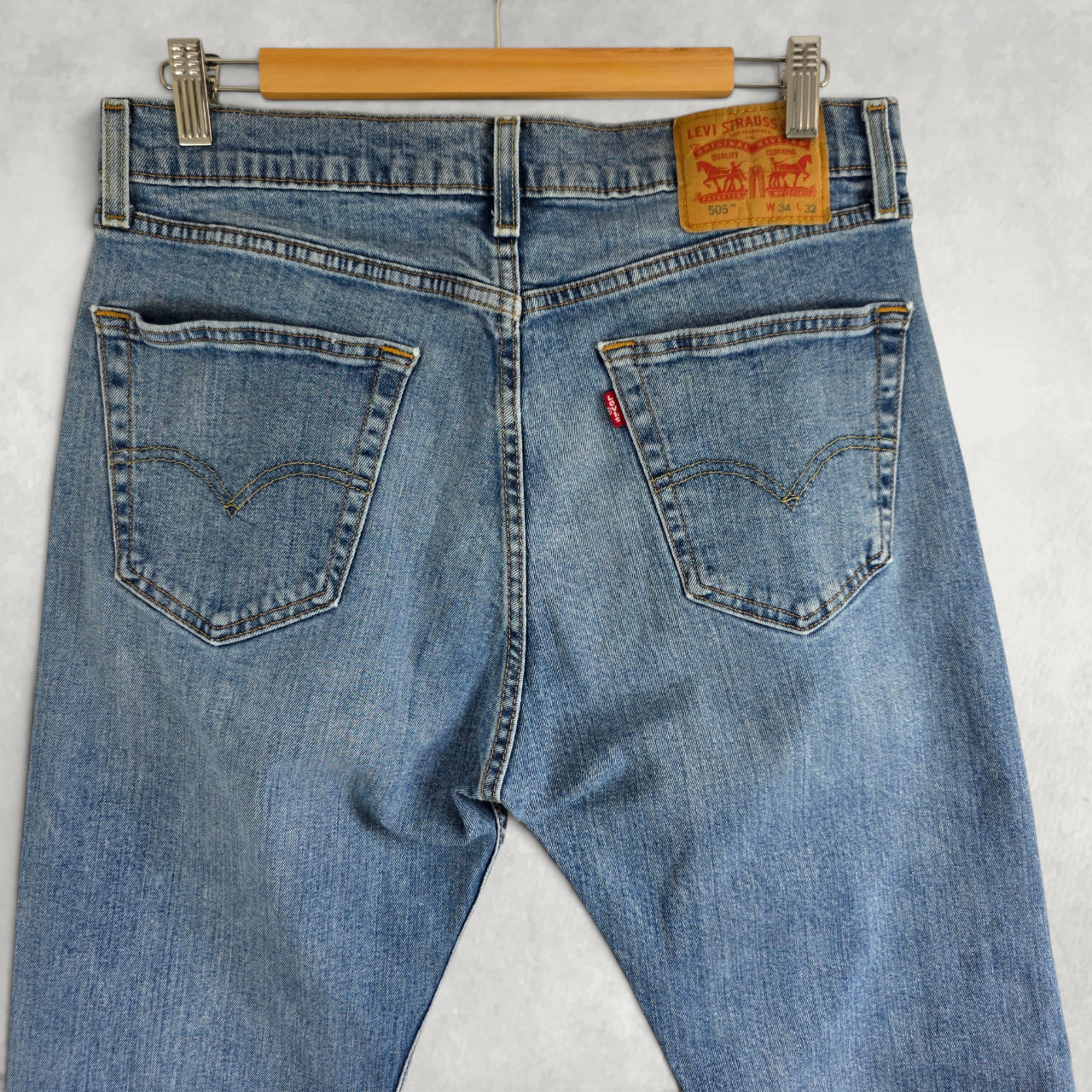 Levi’s 505 Jeans Men’s W32 L31 Blue Straight Fit Stretch Denim Casual