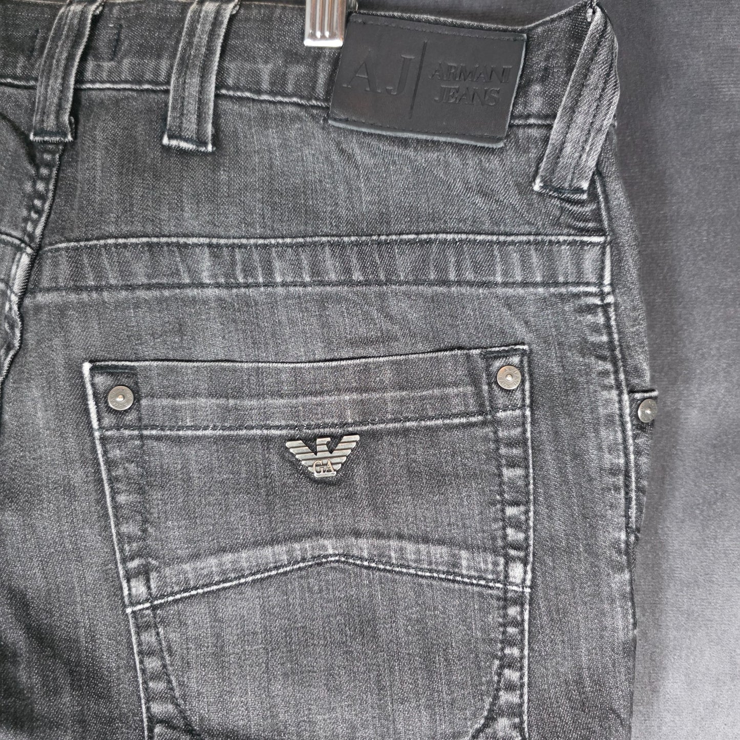Armani Jeans Men’s Slim Fit Black Jeans W30 L30 Stretch Button Fly