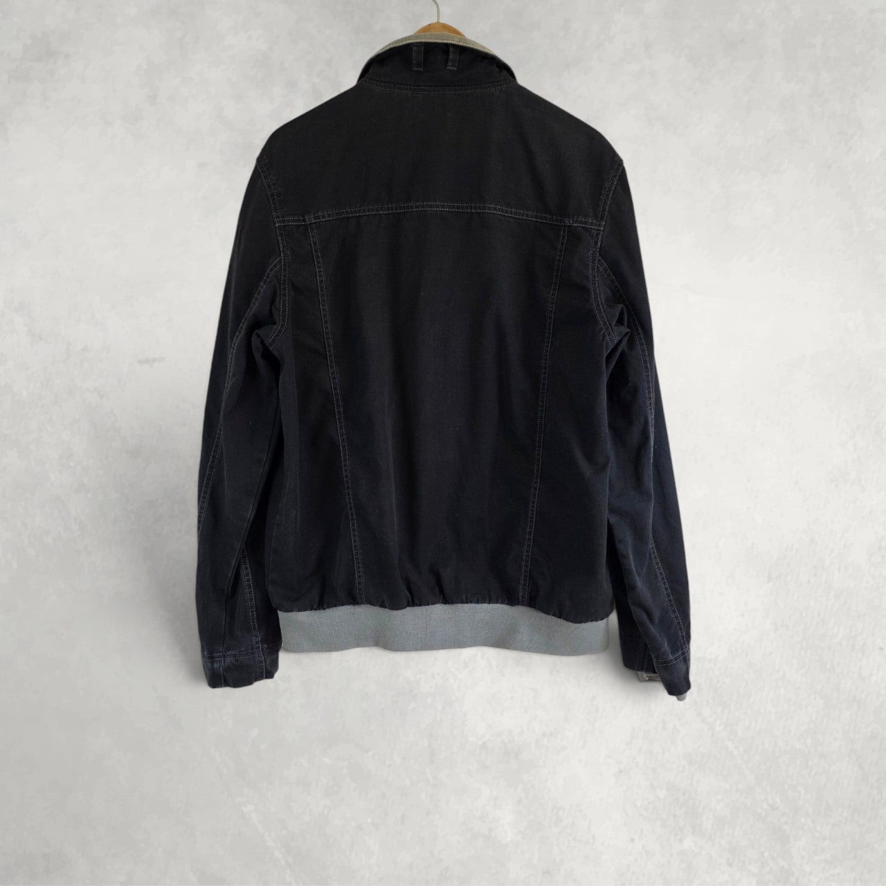 Adidas Originals Jacket Mens Medium Black Grey Track Bomber Y2K Full Zip