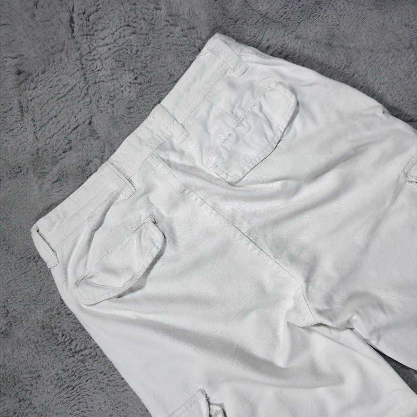 Polo Jeans Co. Ralph Lauren White Cargo Trousers W29 L26.5 Men’s – Y2K Style