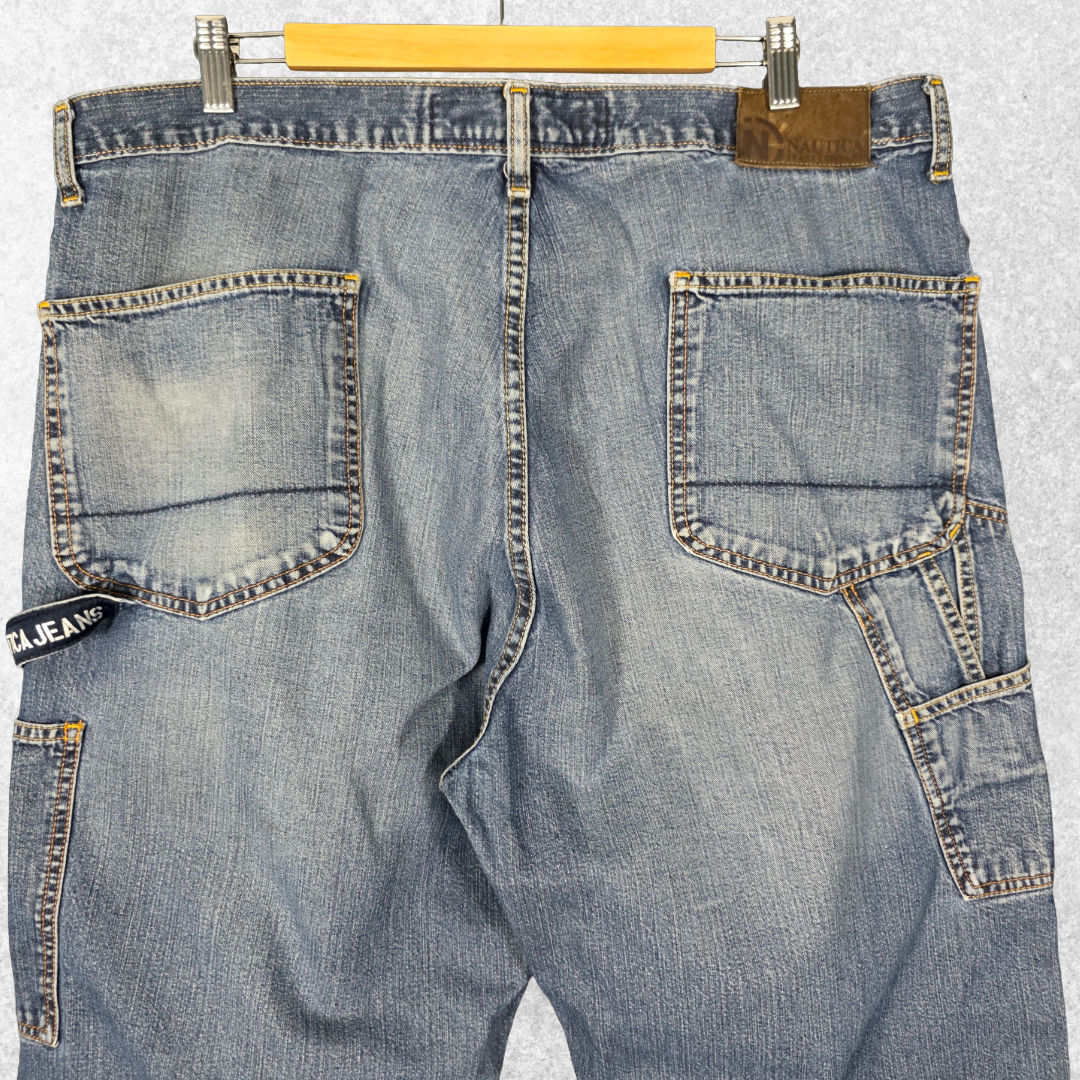 Nautica Carpenter Jeans W40 L33 (34L) Relaxed Fit Blue Denim Workwear Men’s