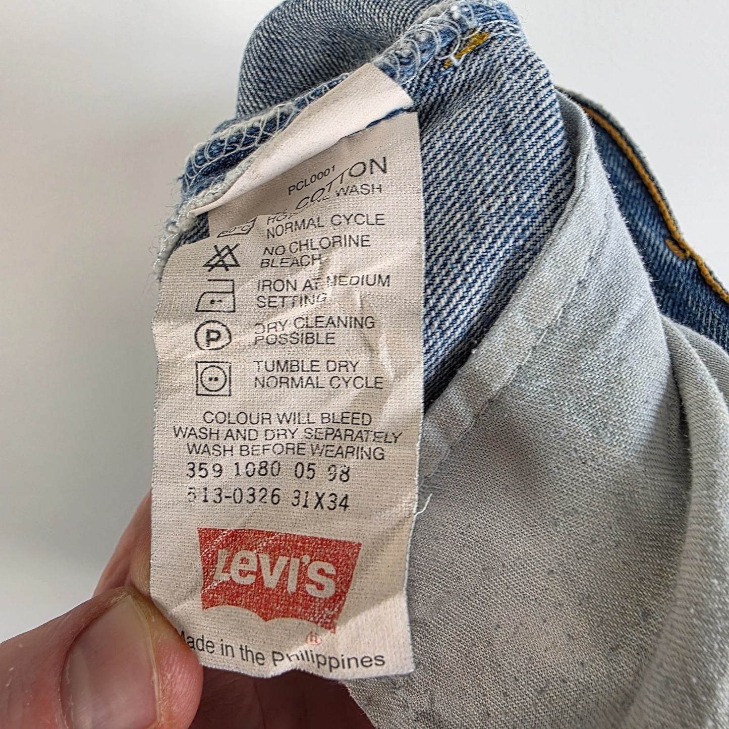 Levi’s 513 Jeans W31 L34 Blue Slim Straight Men’s Distressed Vintage Fade