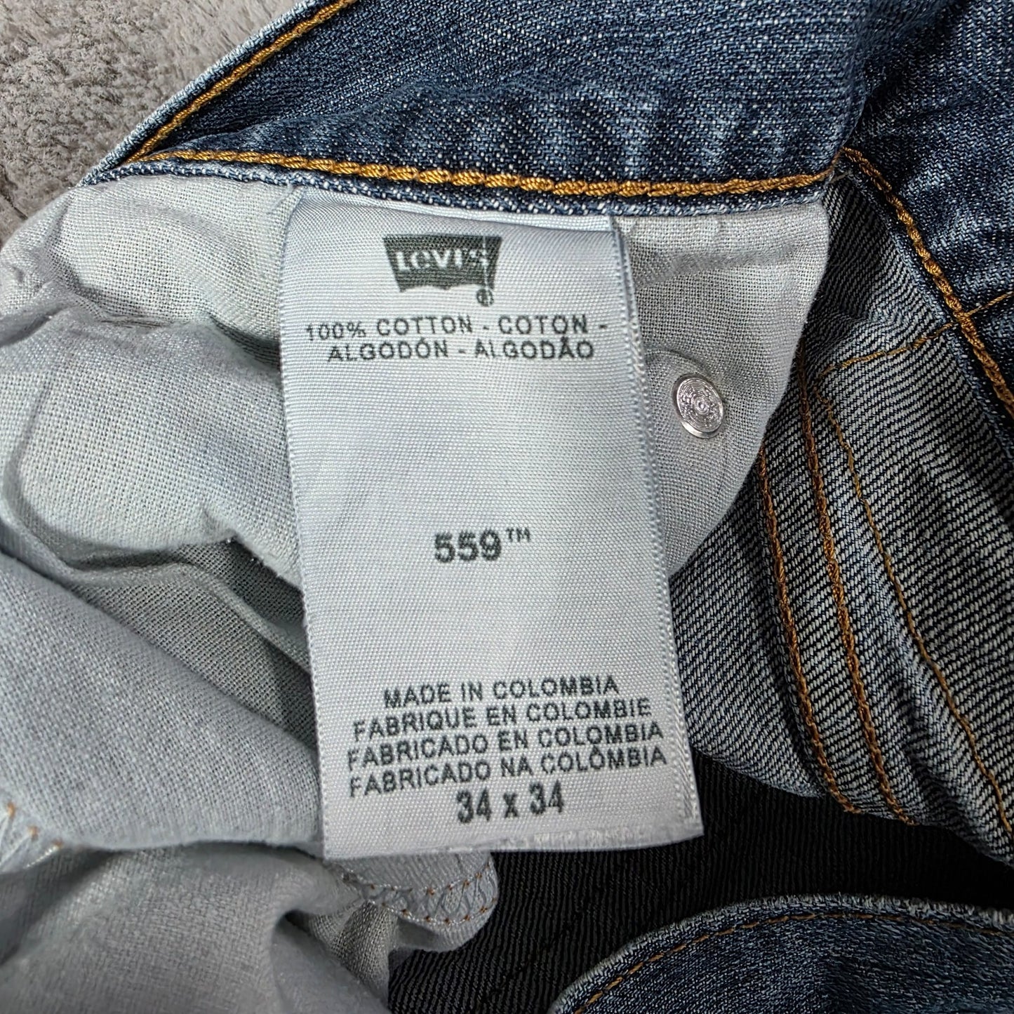 Levi’s 559 Vintage Men’s Blue Jeans W34 L34 Straight Leg Denim