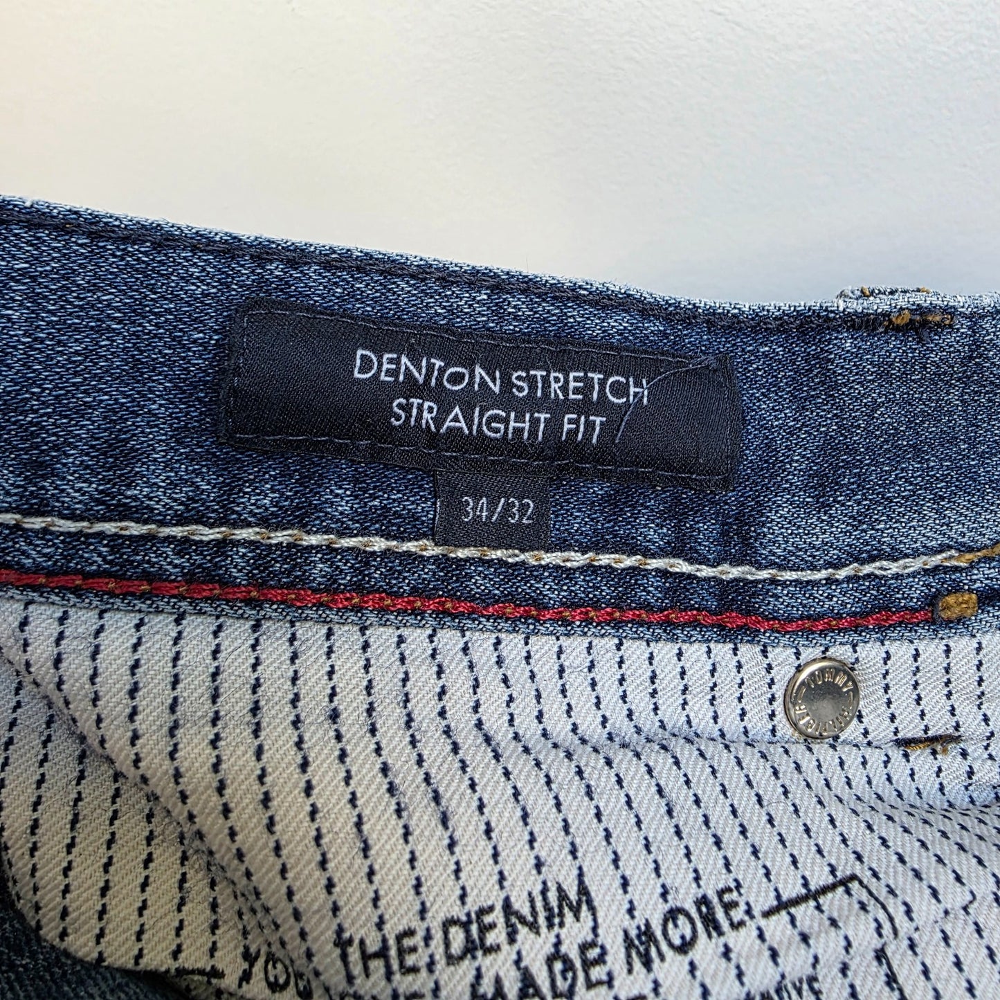 Tommy Hilfiger Denton Jeans W34 L32 Blue Straight Fit Stretch Men's Denim