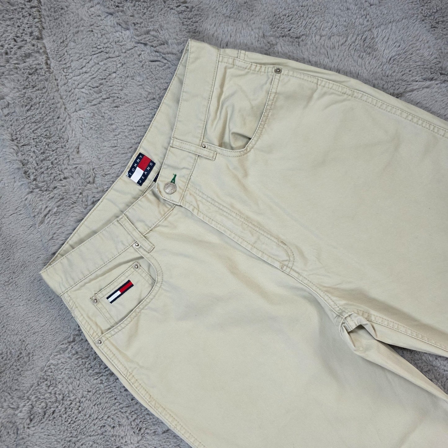 Tommy Jeans Tapered Fit Beige Chino Trousers Men’s W31 L30 Lightweight Cotton