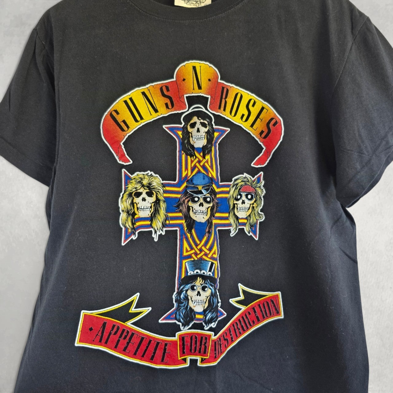 Guns N Roses Appetite For Destruction Graphic Band T Shirt Black L